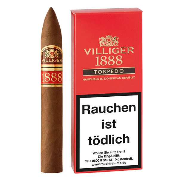 VILLIGER 1888 Zigarren Dominican Republic Torpedo